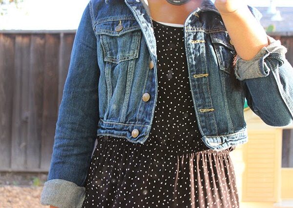 what i wore: denim and dots