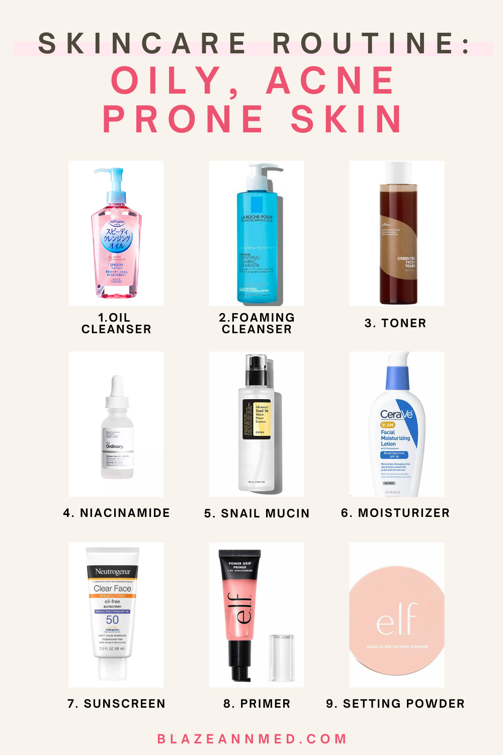 Skincare Routine Oily Acne Prone Skin Blaze Ann Med